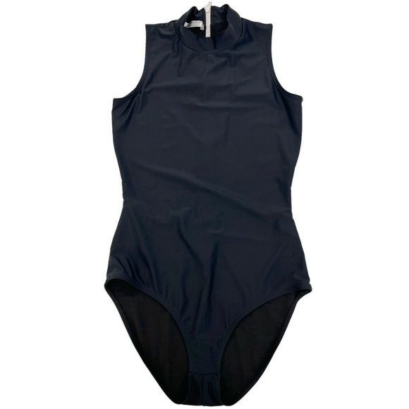 CoverSwim Sleeveless Mock-Neck Swimsuit in Black Size S - Picture 2 of 12